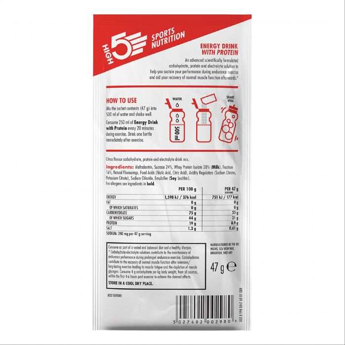 High5 4:1 Energy Drink + PROTEIN Citrom (12x47g)	