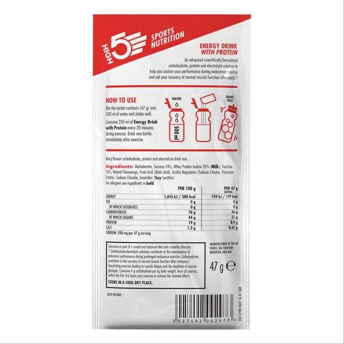 High5 4:1 Energy Drink + PROTEIN Ny�rigy�m�lcs (12x47g)	