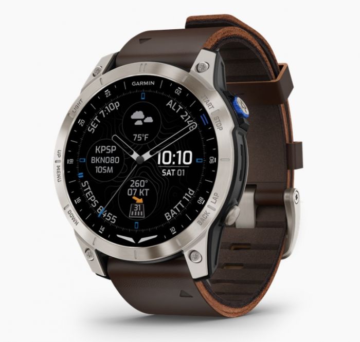 Garmin D2 MACH 1 (SD) FEKETE TITÁNIUM, BARNA BŐR SZÍJJAL