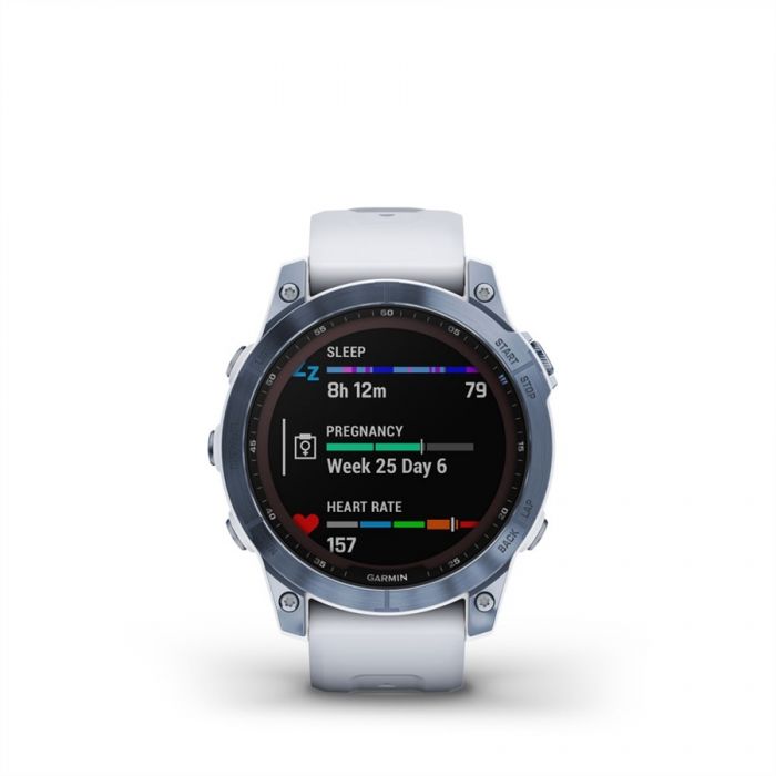 Garmin FENIX 7 SAPPHIRE �SV�NYK�K TIT�NIUM, FEH�RK� SZ�N� SZILIKON SZ�JJAL (SOLAR)
