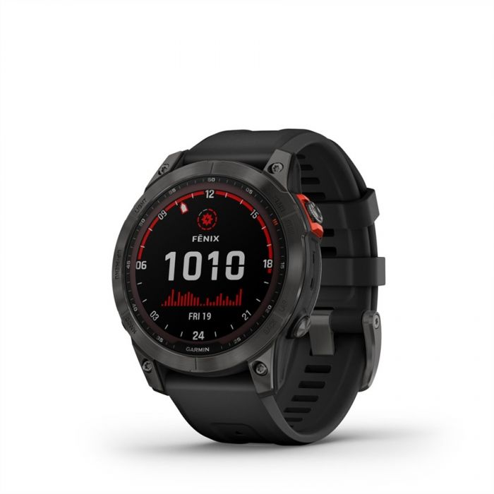 Garmin FENIX 7 SOLAR PALASZÜRKE FEKETE SZILIKON SZÍJJAL