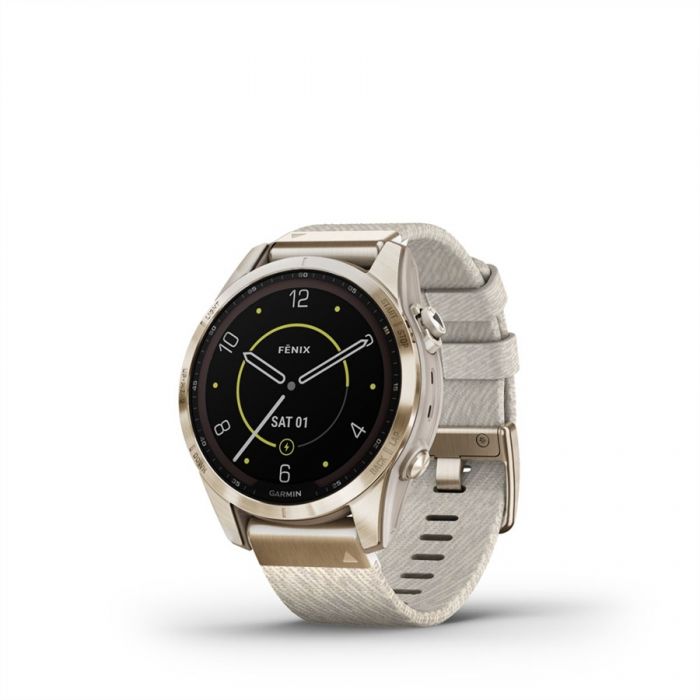 Garmin FENIX 7S (SD) SAPPHIRE KRÉMARANY TITÁNIUM, KRÉMSZÍNŰ FONOTT NYLON SZÍJJAL (SOLAR)
