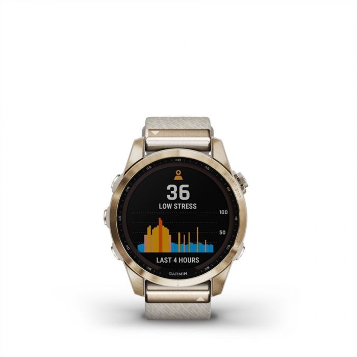 Garmin FENIX 7S (SD) SAPPHIRE KR�MARANY TIT�NIUM, KR�MSZ�N� FONOTT NYLON SZ�JJAL (SOLAR)	