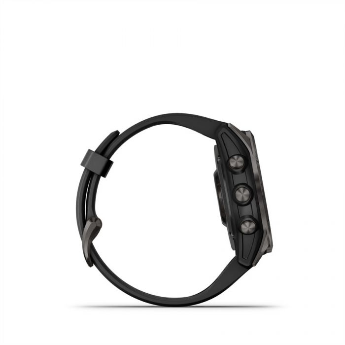 Garmin FENIX 7S SAPPHIRE SZ�RKE DLC FEKETE SZILIKON SZ�JJAL (SOLAR)	