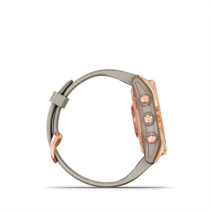 Garmin FENIX 7S SOLAR ROSE GOLD VIL�GOS HOMOK SZ�N� SZILIKON SZ�JJAL
