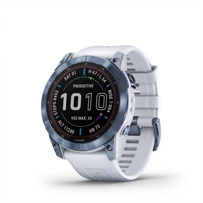 Garmin FENIX 7X SAPPHIRE FEH�R, �SV�NYK�K, FEH�RK� SZILIKON SZ�JJAL (SOLAR)	
