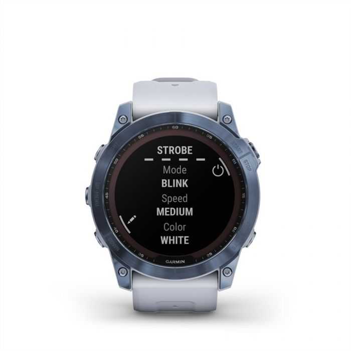 Garmin FENIX 7X SAPPHIRE FEH�R, �SV�NYK�K, FEH�RK� SZILIKON SZ�JJAL (SOLAR)	