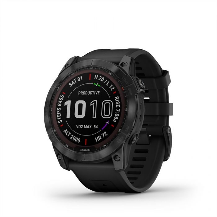 Garmin FENIX 7X SAPPHIRE FEKETE, FEKETE SZILIKON SZ�JJAL (SOLAR)	