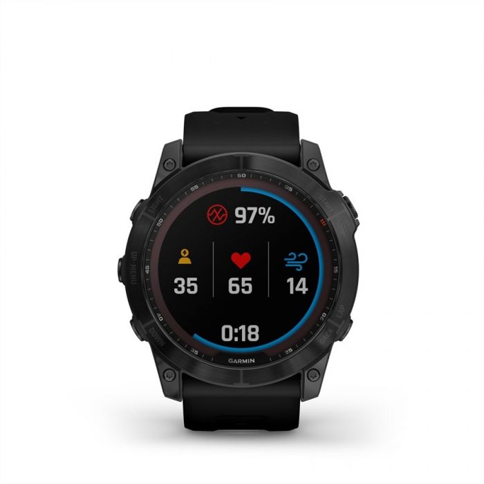 Garmin FENIX 7X SAPPHIRE FEKETE, FEKETE SZILIKON SZ�JJAL (SOLAR)	