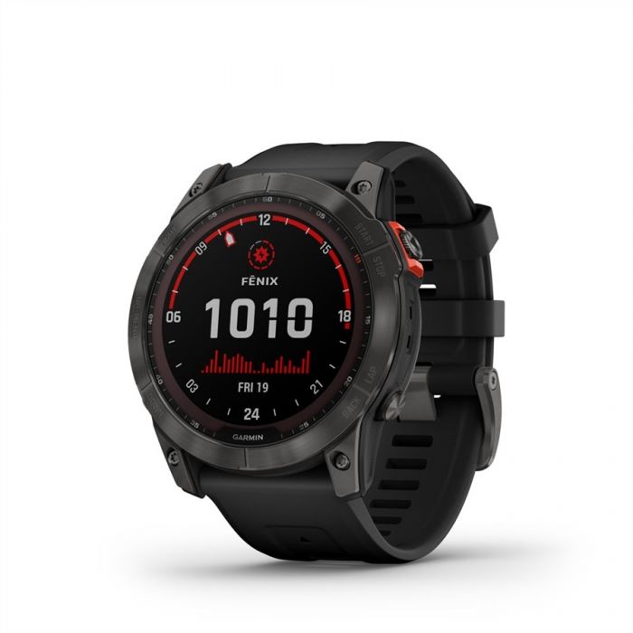 Garmin FENIX 7X SOLAR FEKETE, FEKETE SZILIKON SZÍJJAL