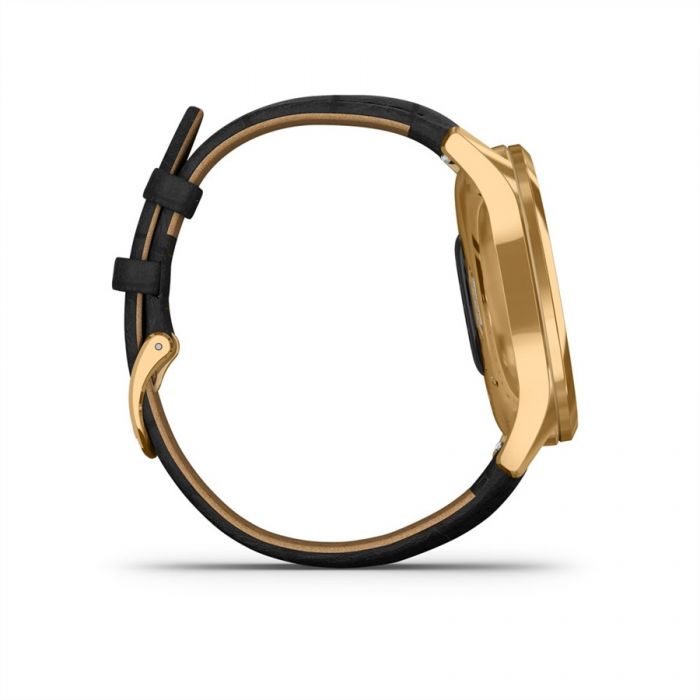 Garmin V�VOMOVE LUXE FEKETE-24K ARANY FEKETE DOMBORNYOMOTT B�R SZ�JJAL