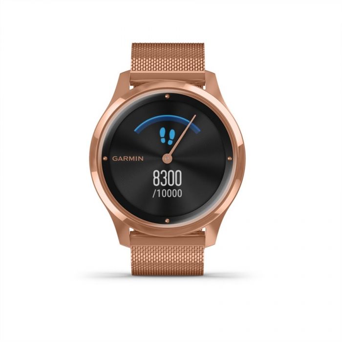 Garmin V�VOMOVE LUXE ROSE GOLD-FEKETE MIL�N�I T�PUS� F�M 18K ROSE GOLD SZ�JJAL