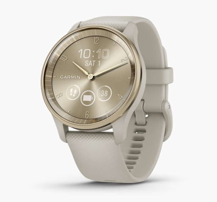 Garmin VÍVOMOVE TREND KRÉMARANY KÖZÉPSZÜRKE SZILIKON SZÍJJAL