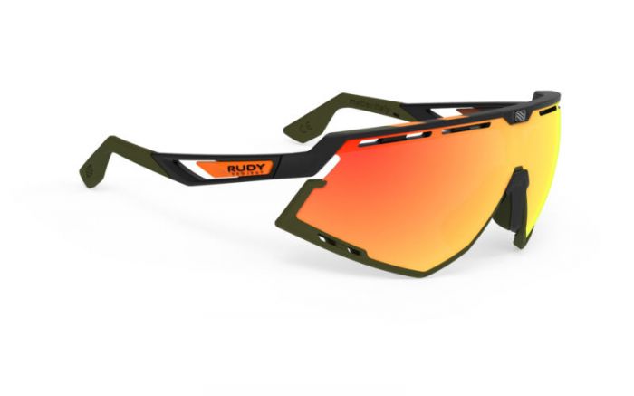 RUDY PROJECT DEFENDER BLACK ORANGE STRIPES-OLIVE BUMPERS/MULTILASER ORANGE szem�veg