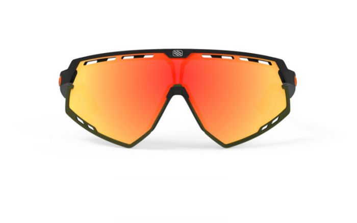 RUDY PROJECT DEFENDER BLACK ORANGE STRIPES-OLIVE BUMPERS/MULTILASER ORANGE szem�veg