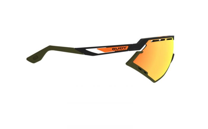 RUDY PROJECT DEFENDER BLACK ORANGE STRIPES-OLIVE BUMPERS/MULTILASER ORANGE szem�veg